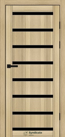 Двері Syndicat Doors PVC 103 Дуб золотистий чорное скло